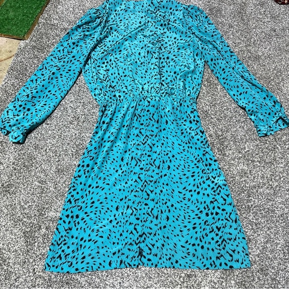 Vintage Green Blue Cheetah Abstract Print Giorgio D’Armini 90s 80s Silky L? Note - Picture 5 of 9